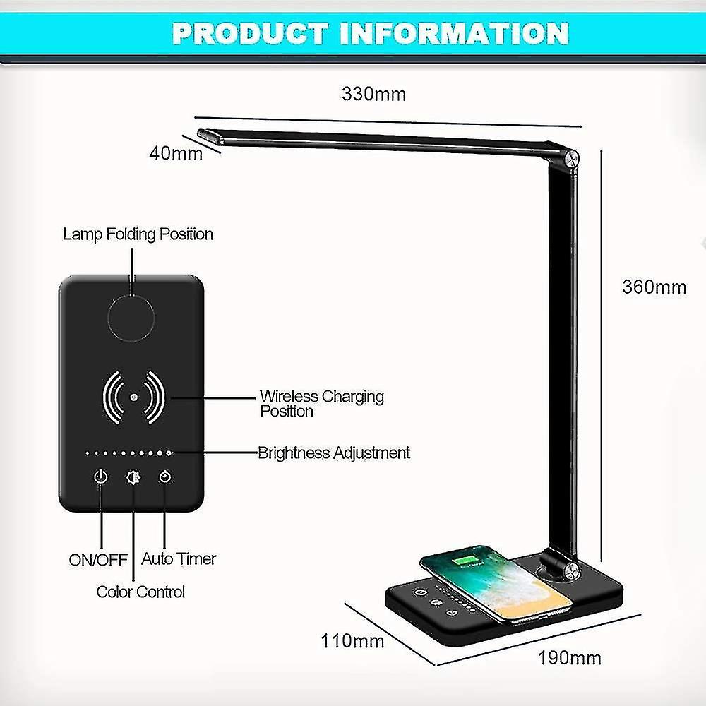 Led Eye Bedside Lamp， Wireless Charging And Usb Connect