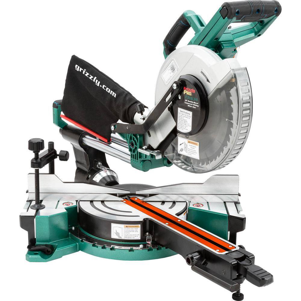 Grizzly PRO 10 in. Double-Bevel Sliding Compound Miter Saw T31634