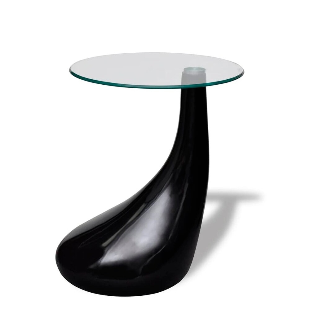 vidaXL Coffee Table End Table Living Room Side Table with Round Glass Top