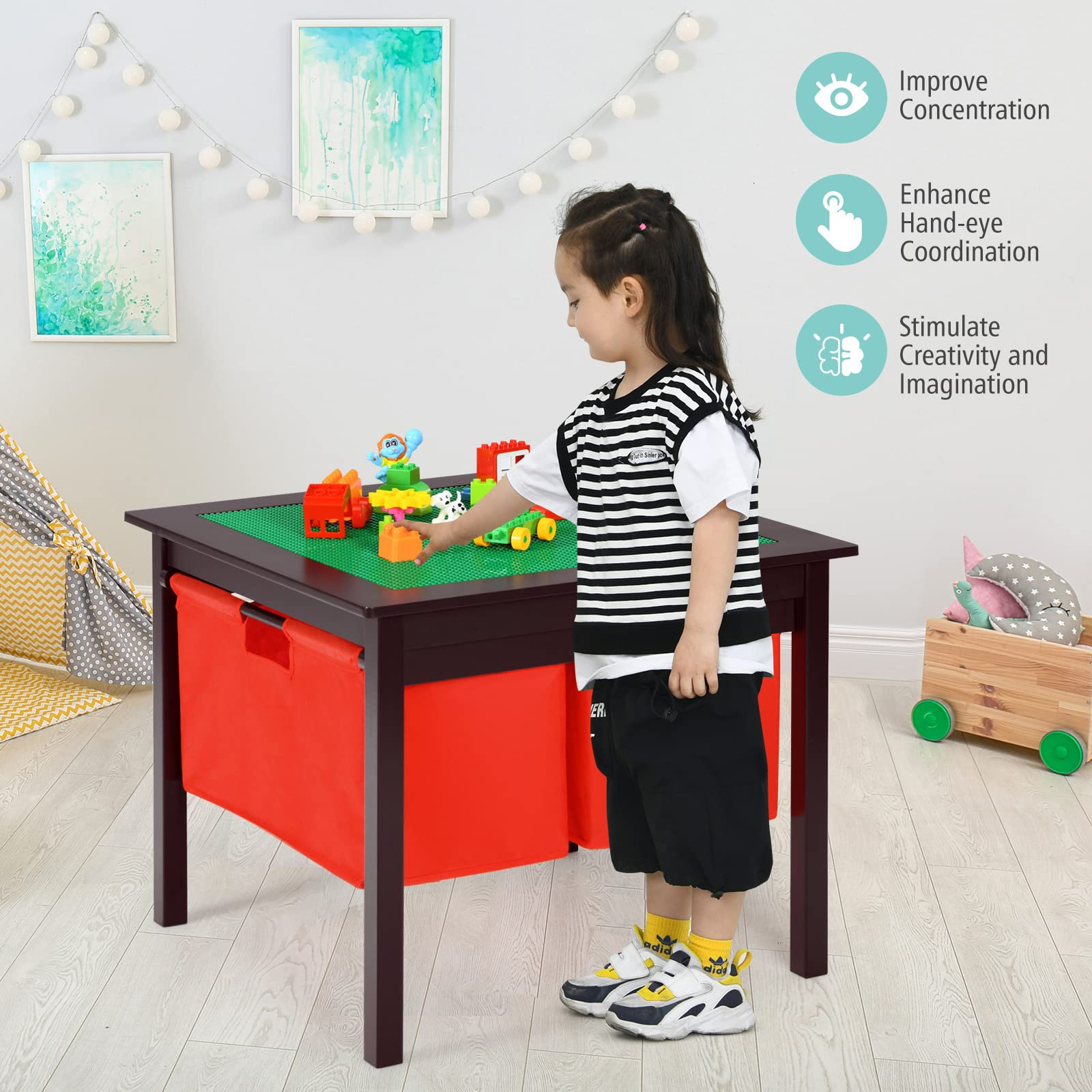 Costzon Kids Table, Children Wooden Activity Table