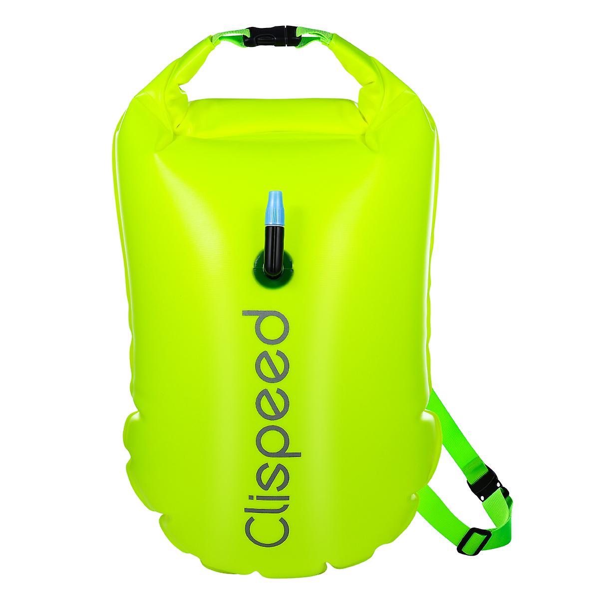 Clispeed Safety Float Swimming Bubble 18l Inflatable Swimming Buoy With Adjustable Waist Belt Swim Training Kayaking Snorkeling (fluorescent Green)