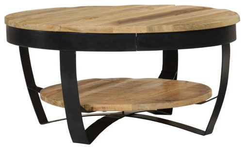 vidaXL Rough Mango Wood Coffee Table Side Couch Tea Accent Table Furniture   Industrial   Coffee Tables   by vidaXL LLC  Houzz