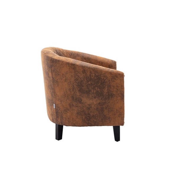 Barrel Accent Chair with Arms Microfiber Club Chairs Bucket Chair Upholstered Tub Chair for Living Room Bedroom