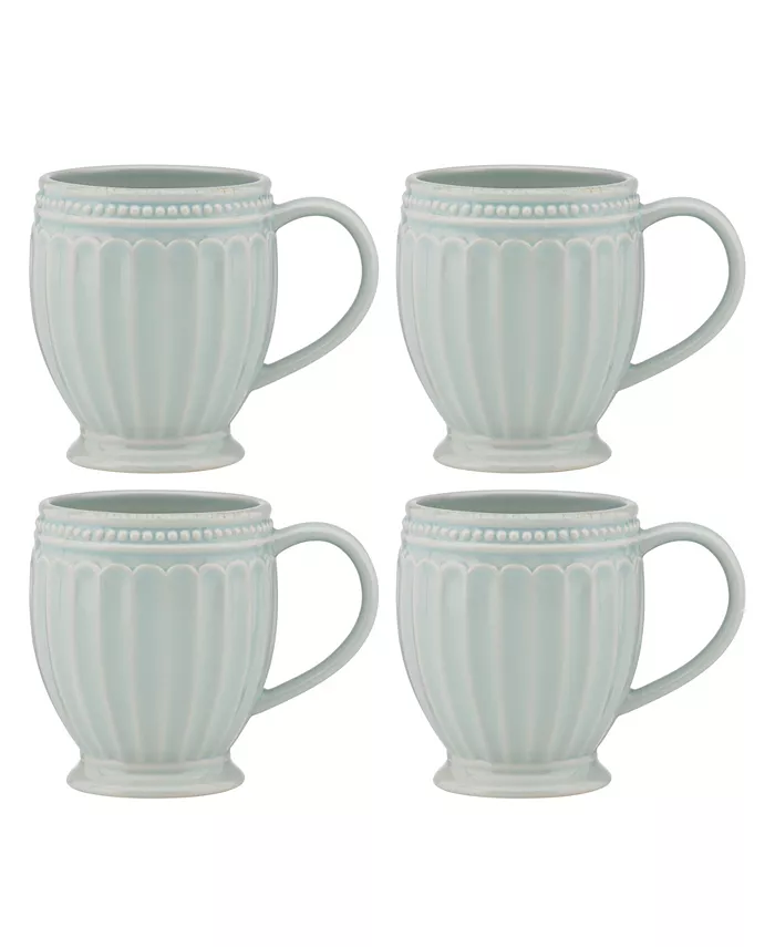 Lenox French Perle Groove Mugs Set Of 4