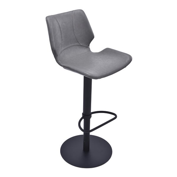 Armen Living Zuma Faux-leather Adjustable Swivel Barstool with Metal Base