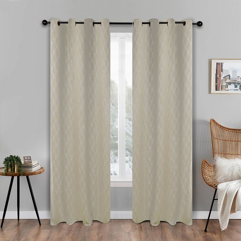 SUPERIOR Zuri Blackout Grommet Top Set of 2 Window Curtain Panels