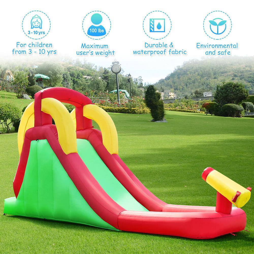 Gymax Inflatable Water Slide Bounce House Bouncer Kids Jumper Climbing with 350-Watt Blower GYM11232