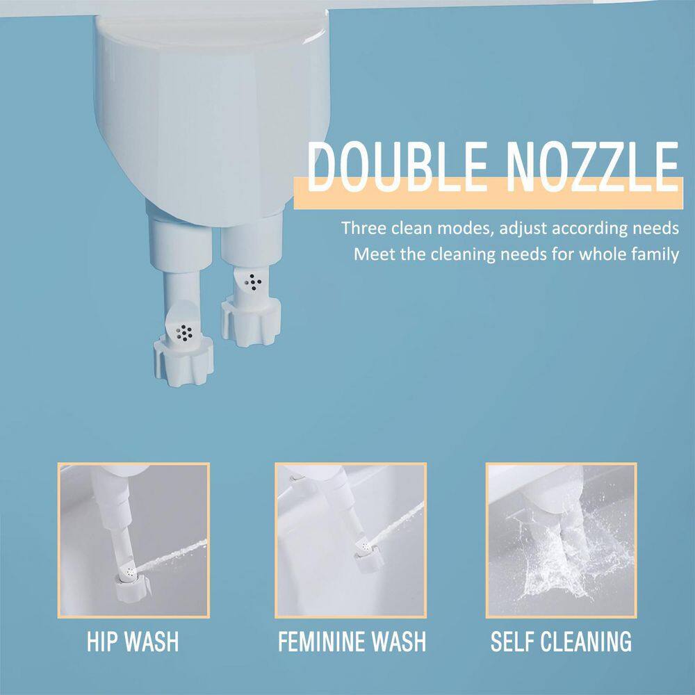 INSTER Non- Electric Bidet Attachment with Self-Cleaning Dual Nozzles in. White HDXBNYNBI001