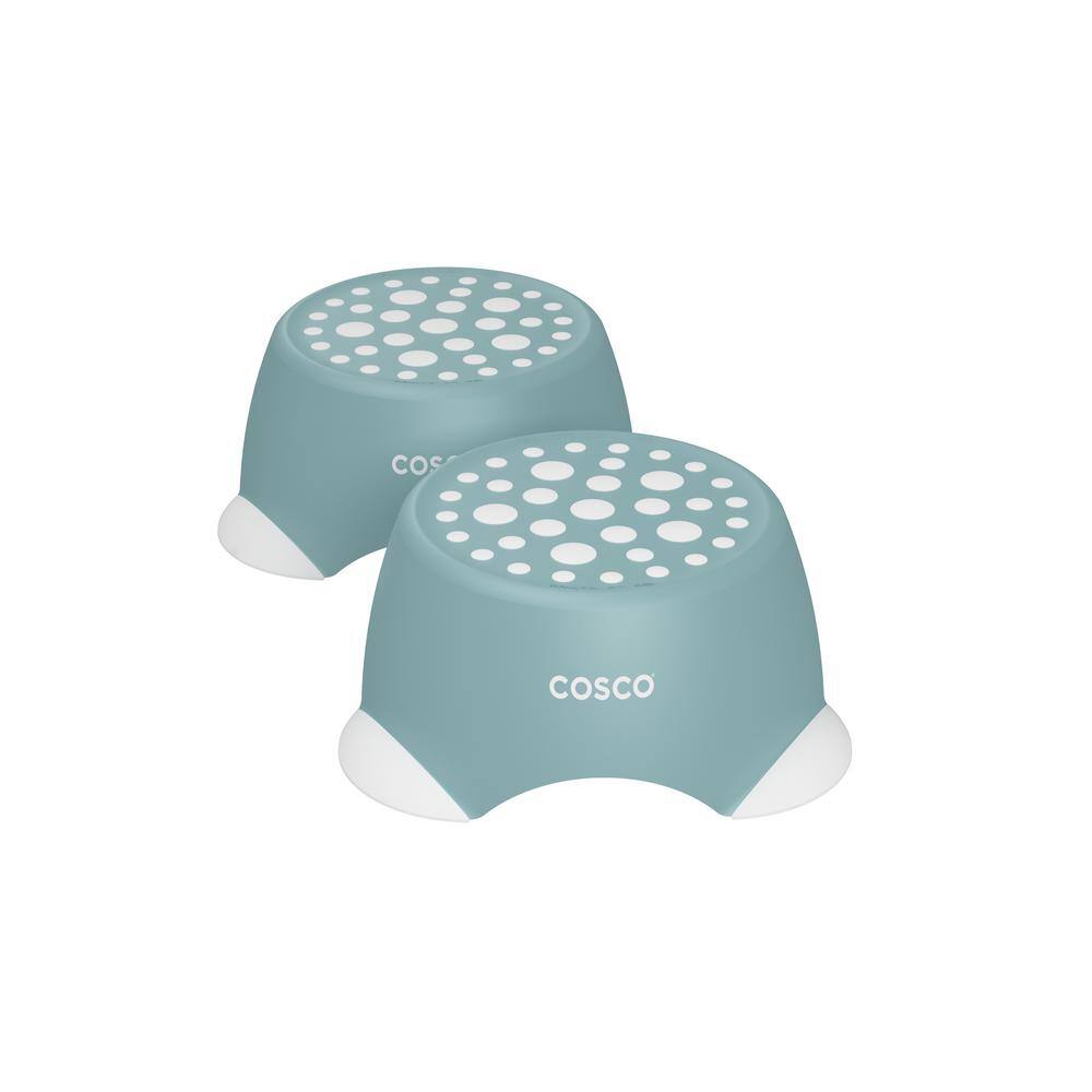 Cosco Kids 1-Step Blue and White Step Stool (2-Pack) 11908BLU2E