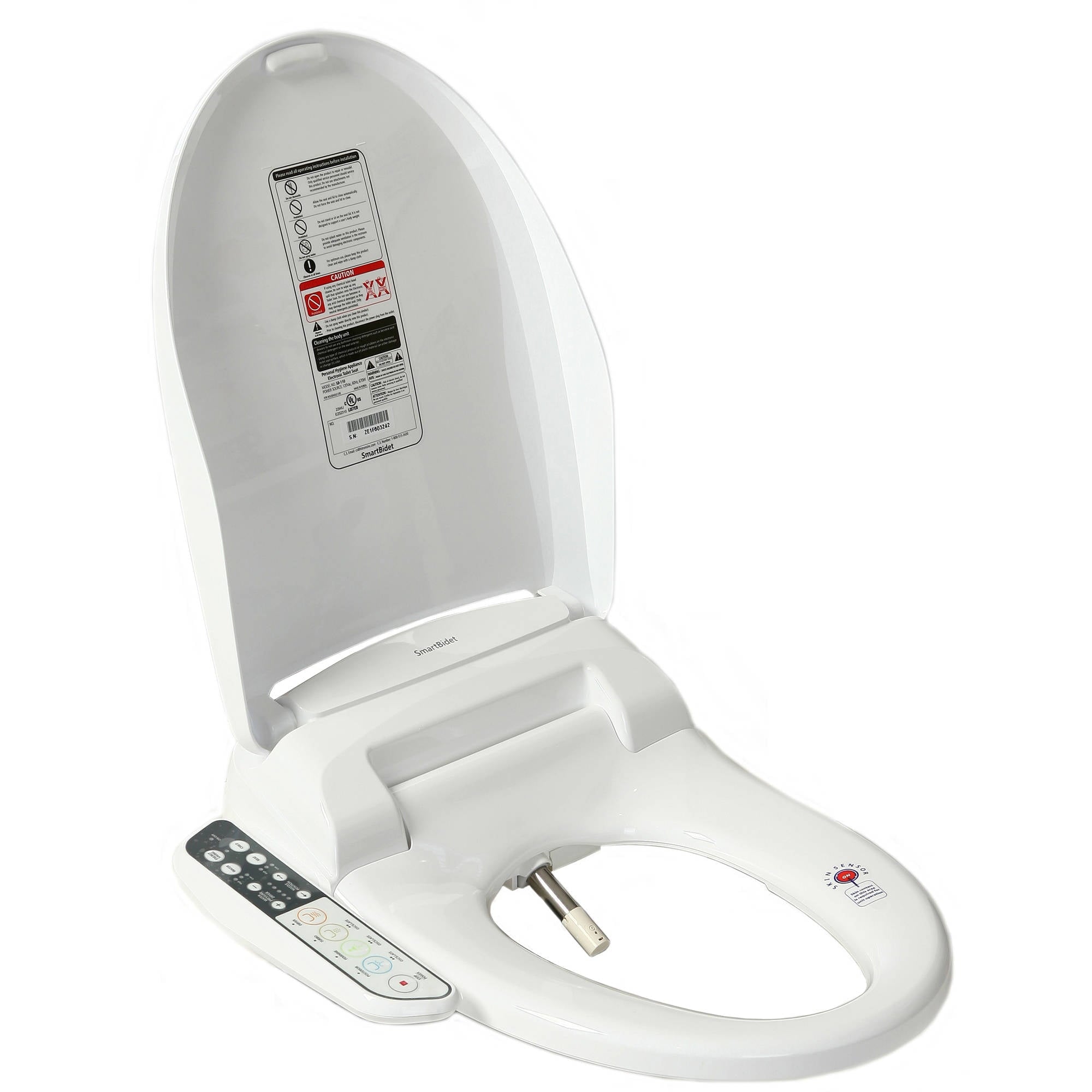 SmartBidet SB-110 Electric Bidet Seat for Elongated Toilets with Control Panel