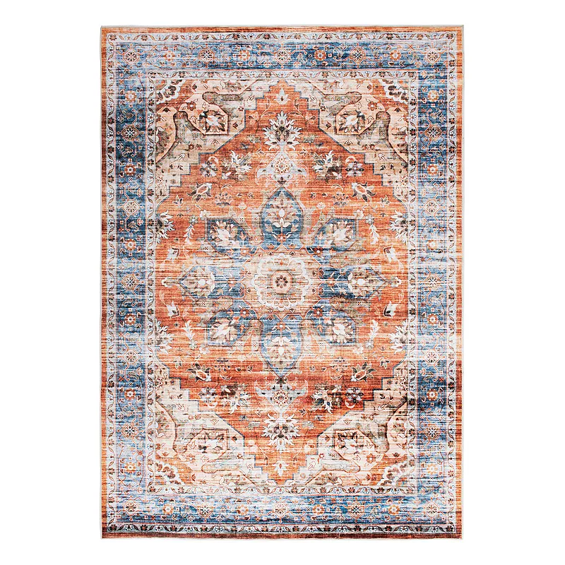 World Rug Gallery Austin Medallion Machine Washable Rug