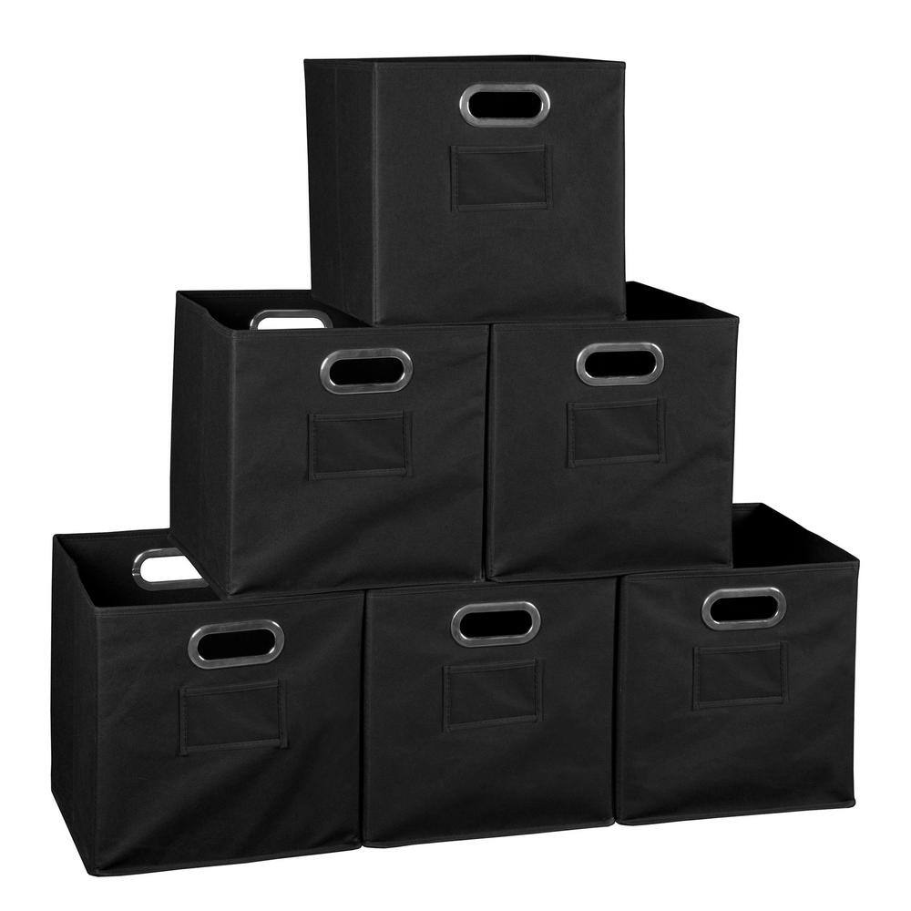 Regency 12 in. H x 12 in. W x 12 in. D Black Fabric Cube Storage Bin 6-Pack HDCHTOTE6PKBK