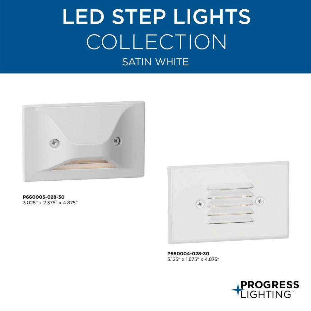 Progress Lighting 4.5-Watt 3000K Satin White Hardwired Integrated LED Wall or Step Light P660004-028-30