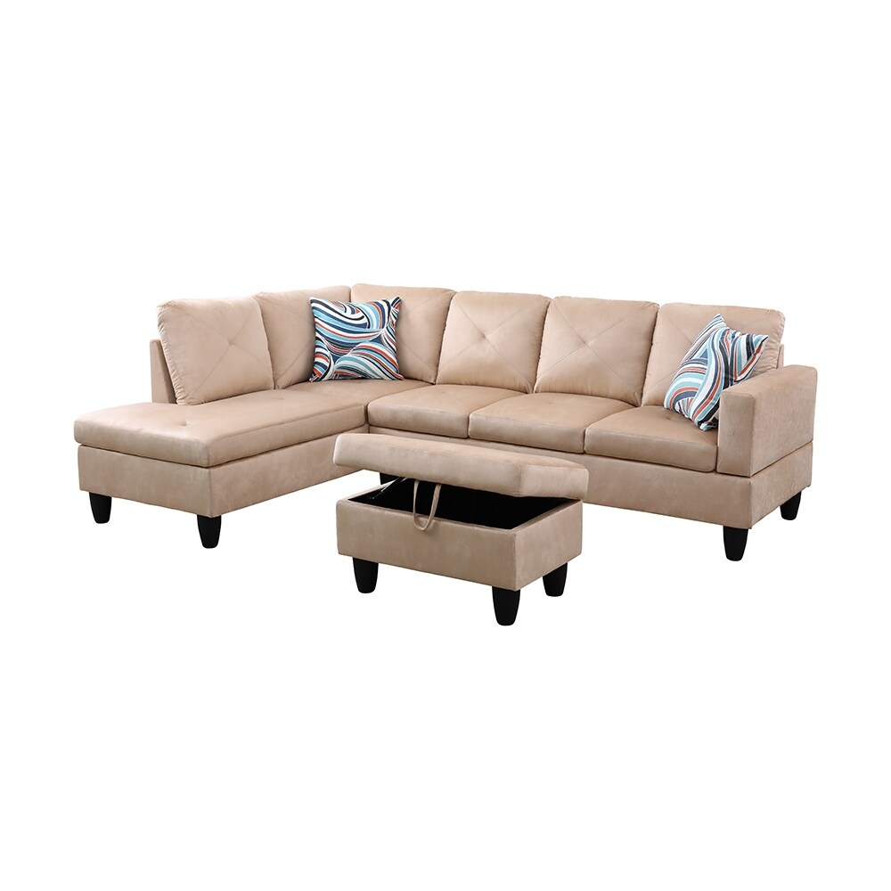 Hellen Right Facing Sectional Sofa with Ottoman