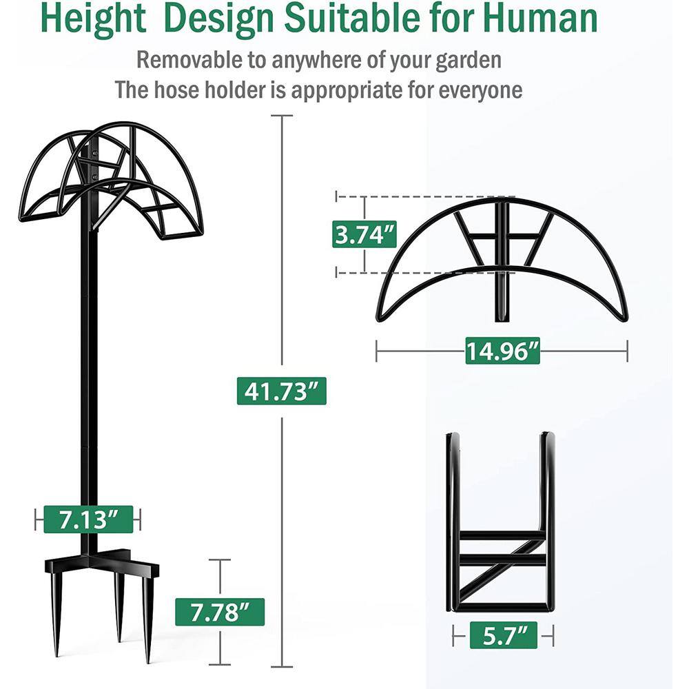 Cubilan Garden Hose Holder Metal Hose Stand Detachable Water Hose Holder Freestanding Hose Holders for Outside B09QKPHNRZ