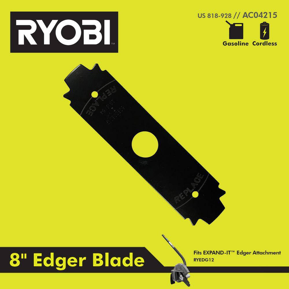 RYOBI ONE+ 18V Cordless Battery Edger with Extra Edger Blade， 2.0 Ah Battery and Charger