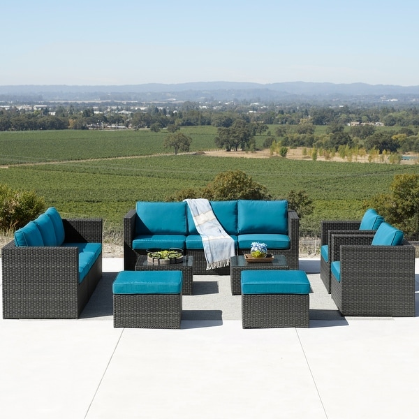 Corvus Trey 12piece Sectional Wicker Patio Sofa Set