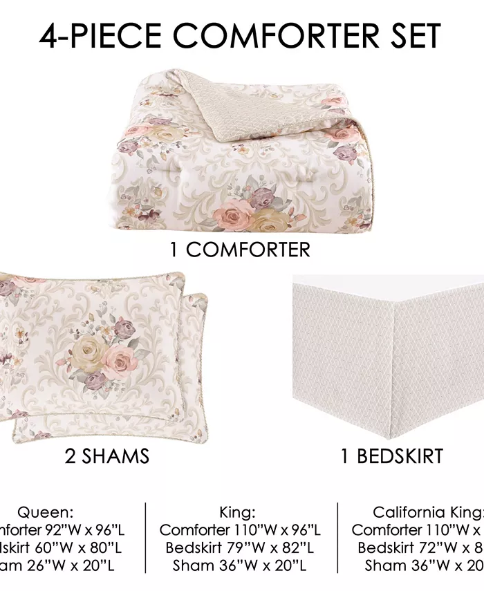 Royal Court CLOSEOUT! Chardonnay 4-Pc. Comforter Set， Full