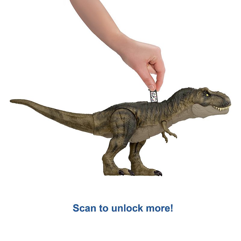 Jurassic World Dominion Tyrannosaurus Rex Dinosaur Toy， Thrash N Devour Sound， Chomp Action