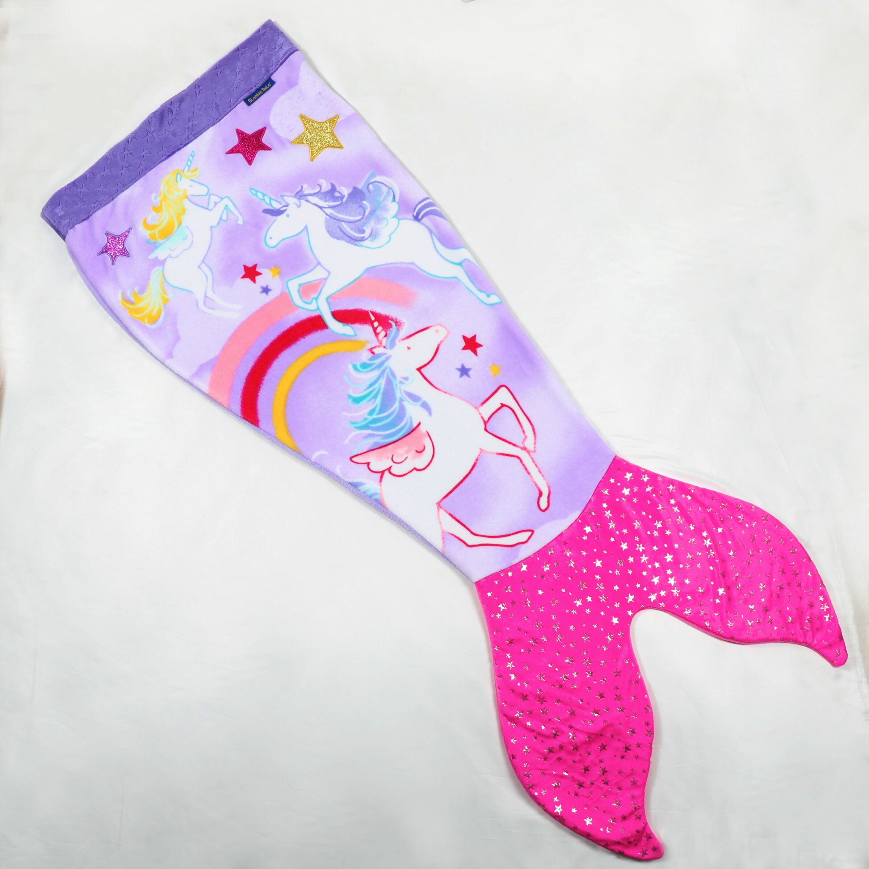 Unicorn Blankie Tail for Kids by Your Zone， Pink and Purple