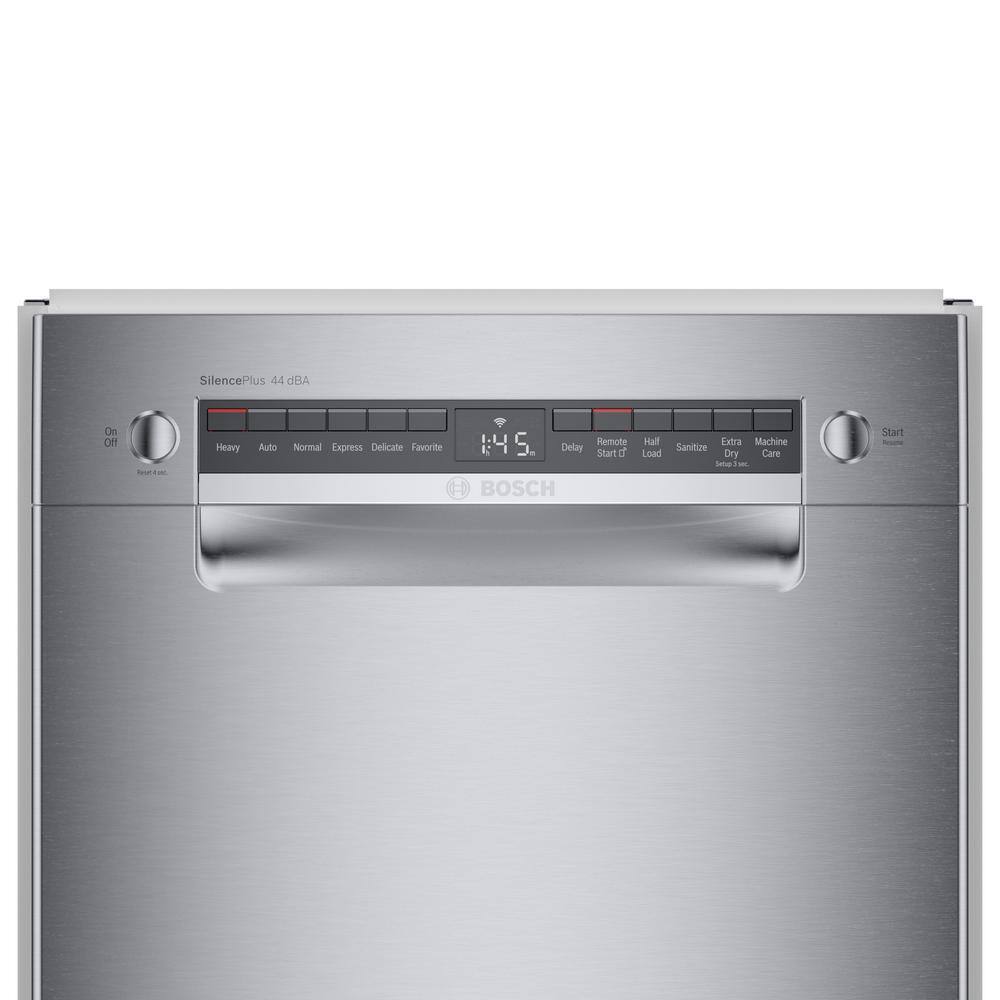 Bosch 800 Series 18 in. ADA Compact Front Control Dishwasher in Stainless Steel with Stainless Steel Tub and 3rd Rack 44dBA SPE68B55UC