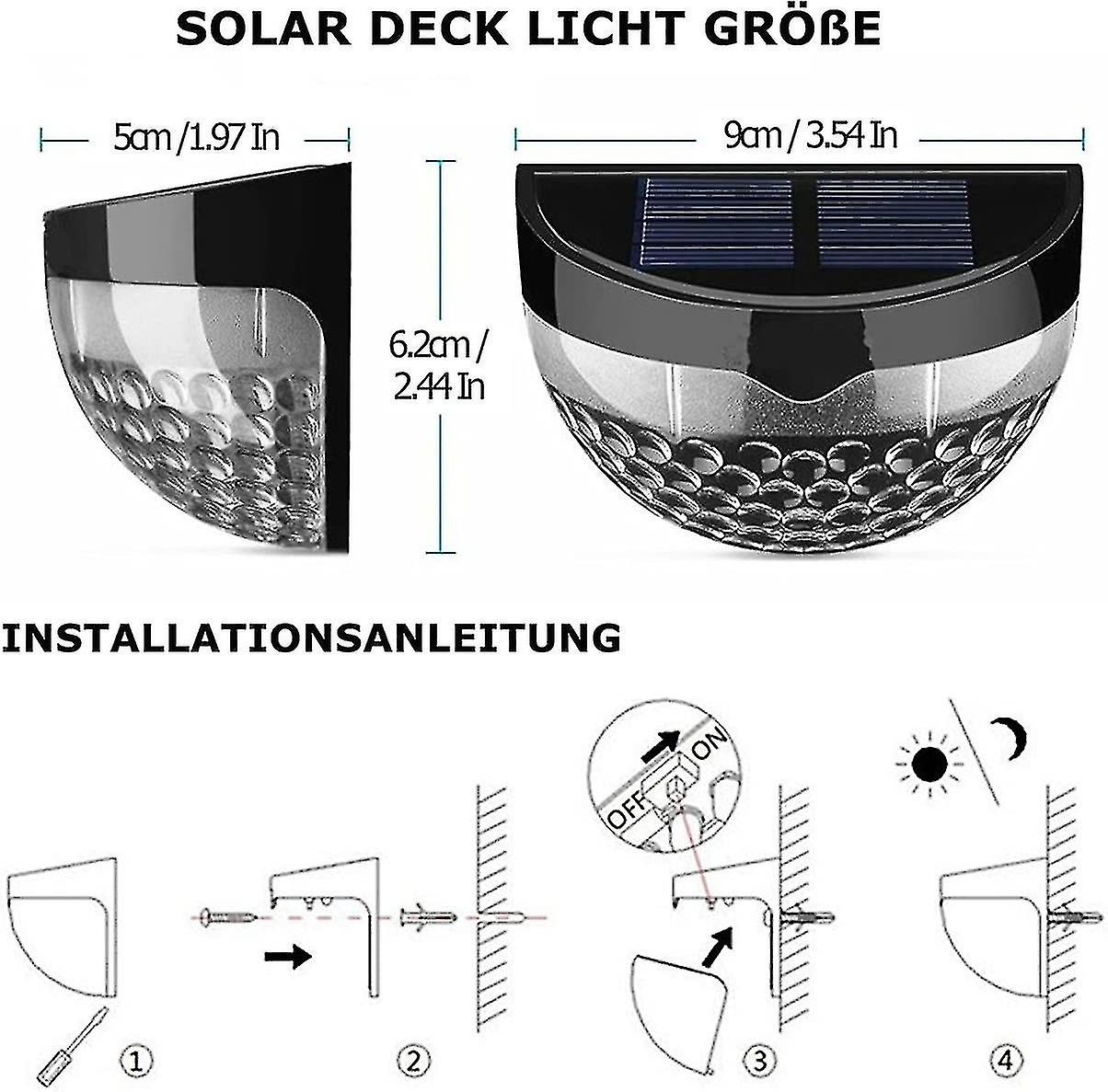 4 Pack Solar Led Lights Ip65 Waterproof Outdoor Fence Solar Lights