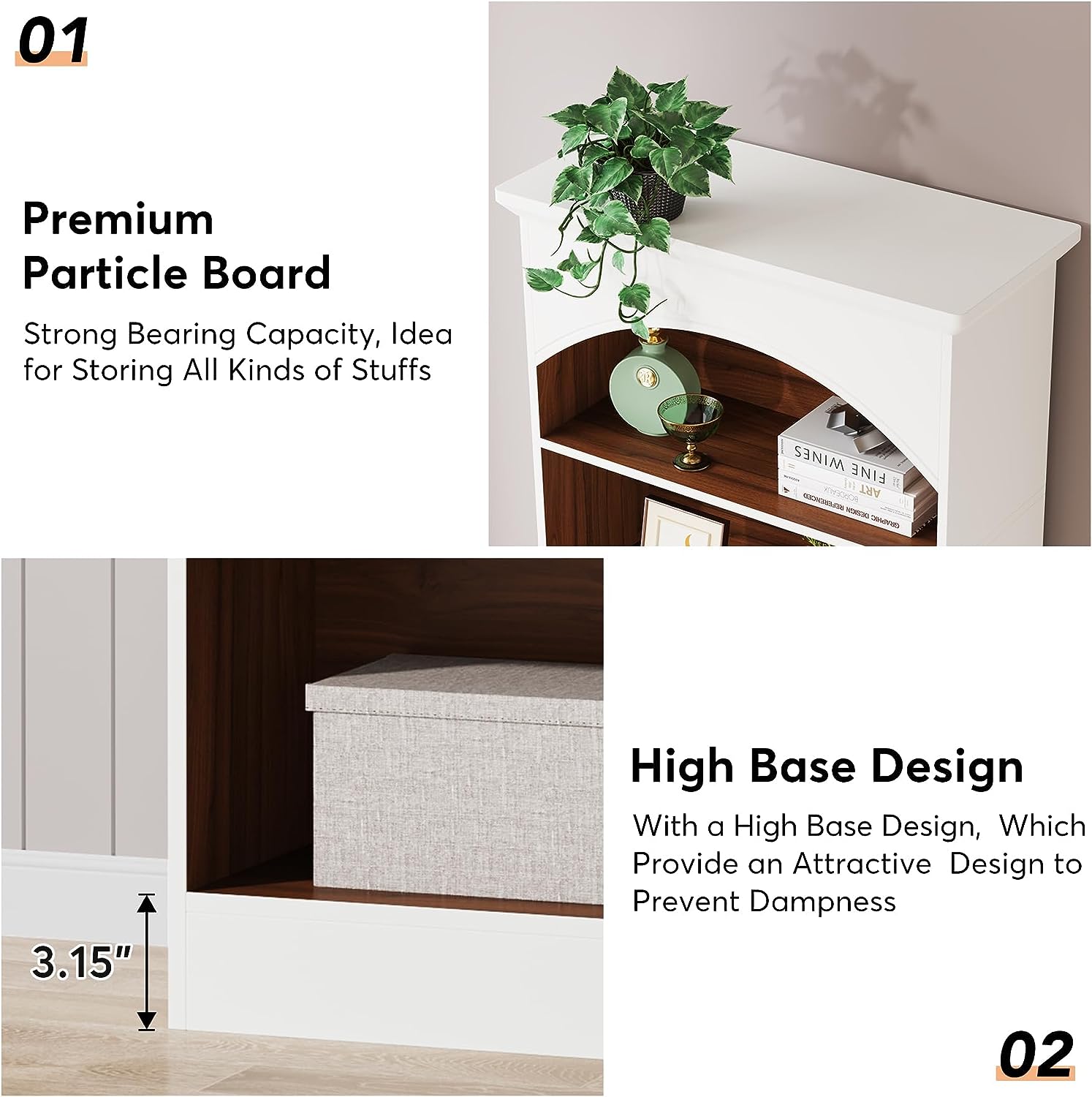 5-Shelf Bookcase, 70.9