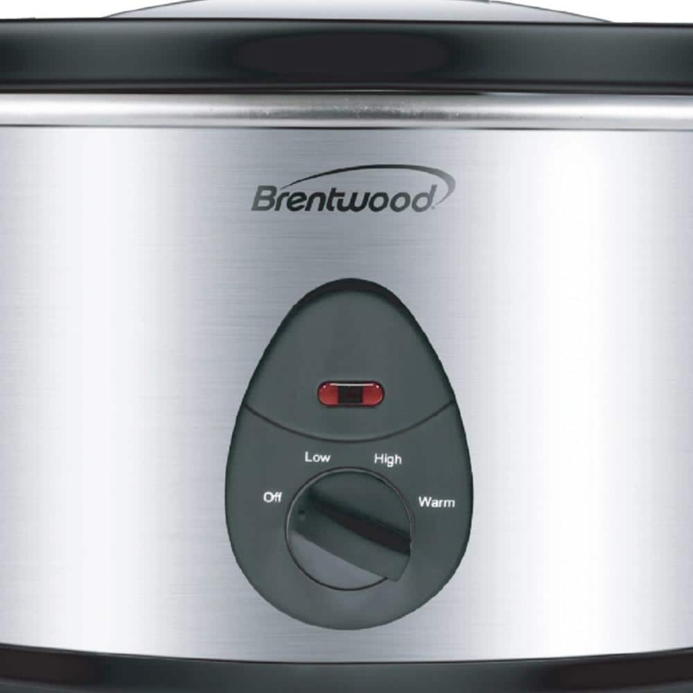 Brentwood 1.5 qt. Silver Slow Cooker in Stainless Steel with 3 Settings 985114318M