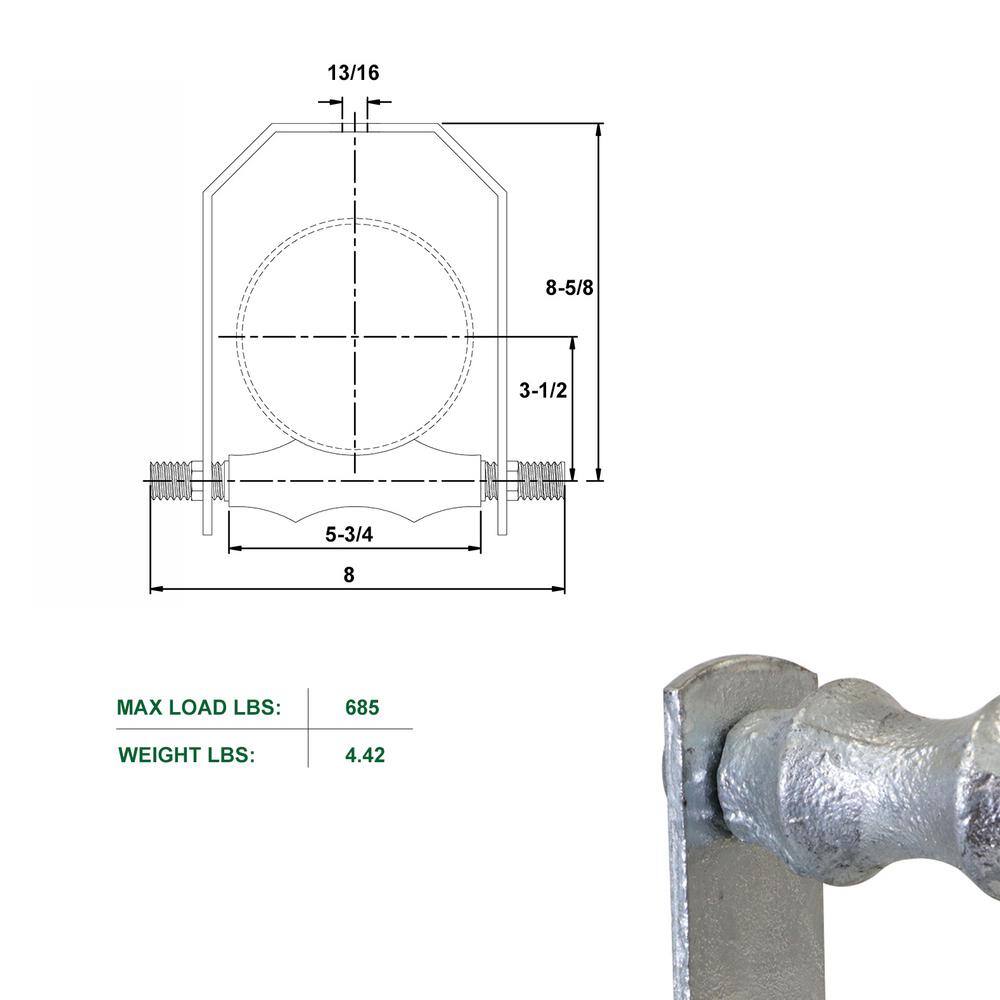 The Plumber's Choice 5 in. Galvanized Steel Hot Dipped Clevis Roller Hanger (5-Pack) IE05-ISZB-5