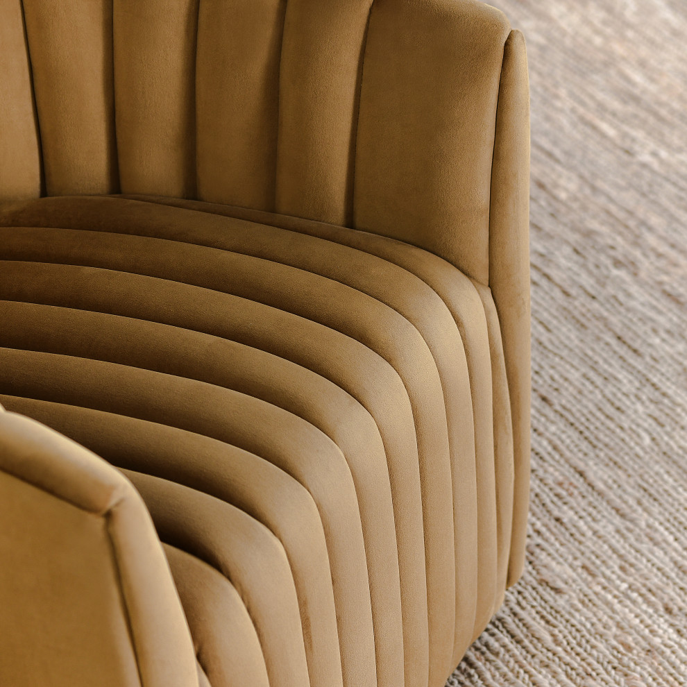 Arline Swivel Accent Chair Bronze by Kosas Home   Contemporary   Armchairs And Accent Chairs   by Kosas  Houzz