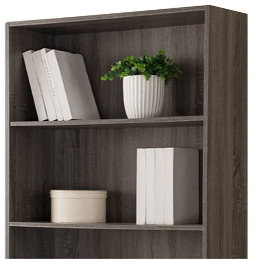 Benjara 30 quotModern Wood Splendid Space Efficient Bookcase in Gray   Transitional   Bookcases   by Homesquare  Houzz