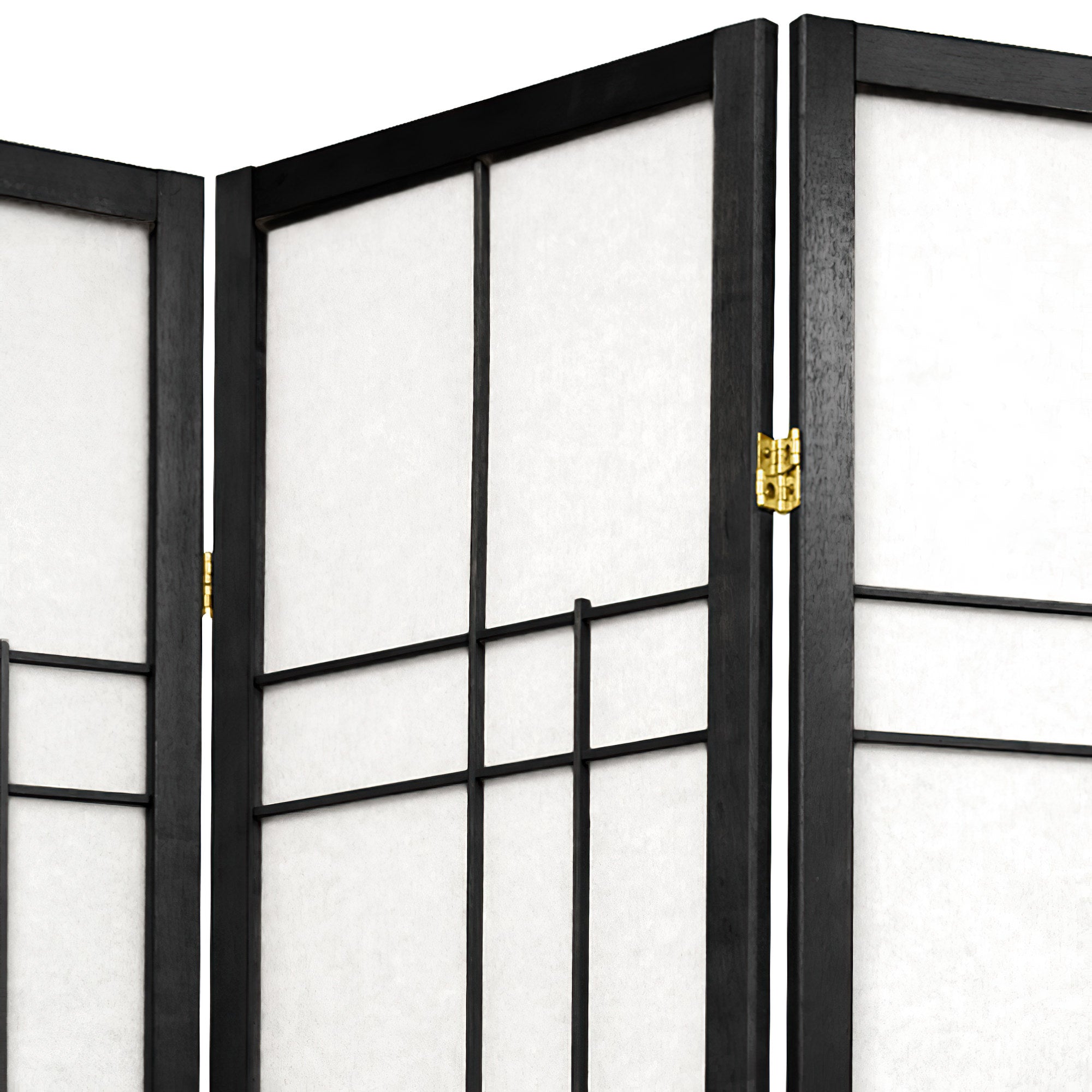 Oriental Furniture 7 ft. Tall Eudes Shoji Screen - Black - 3 Panel