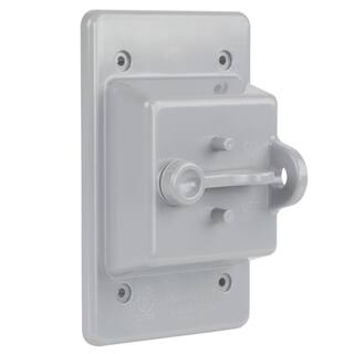 Commercial Electric Gray 1-Gang Non-Metallic Weatherproof Toggle Switch Cover WTC100PG