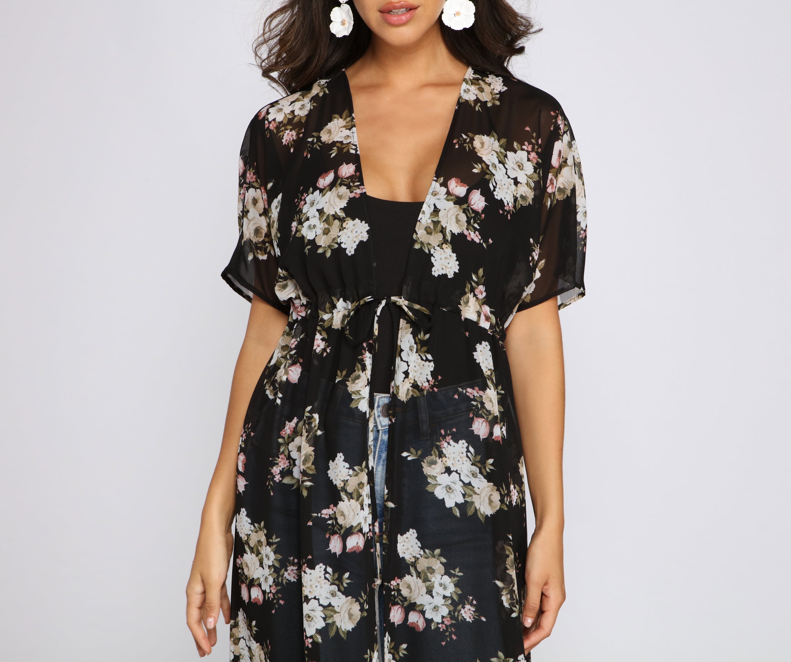 Floral Vibes Chiffon Duster