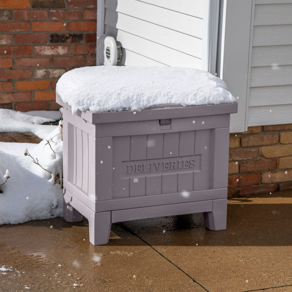 Step2 Parcel Bench and Outdoor Gray Plastic Package Delivery Box