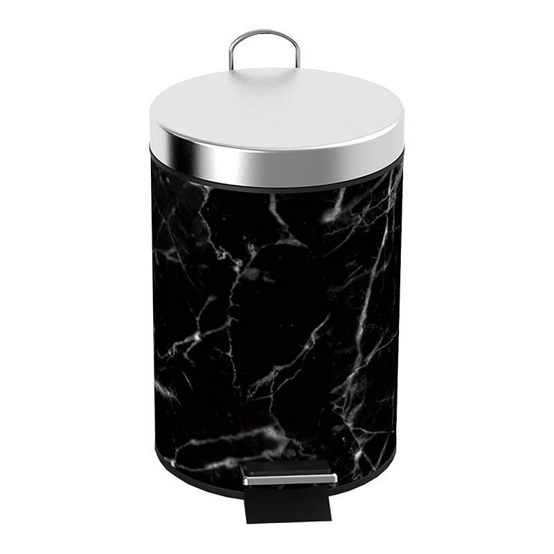 Home Basics Faux Marble 3 Liter Step Waste Bin