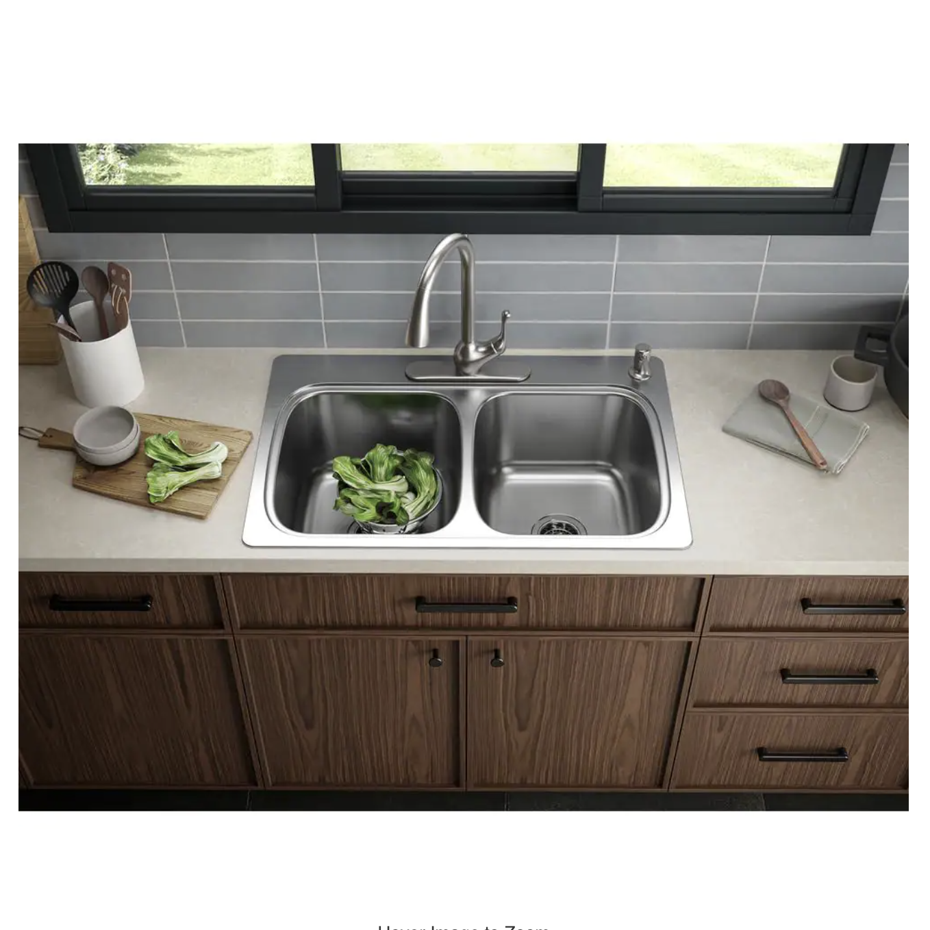 Kohler Verse Drop-In Stainless Steel 33 in. 4-Hole Double Bowl Kitchen Sink