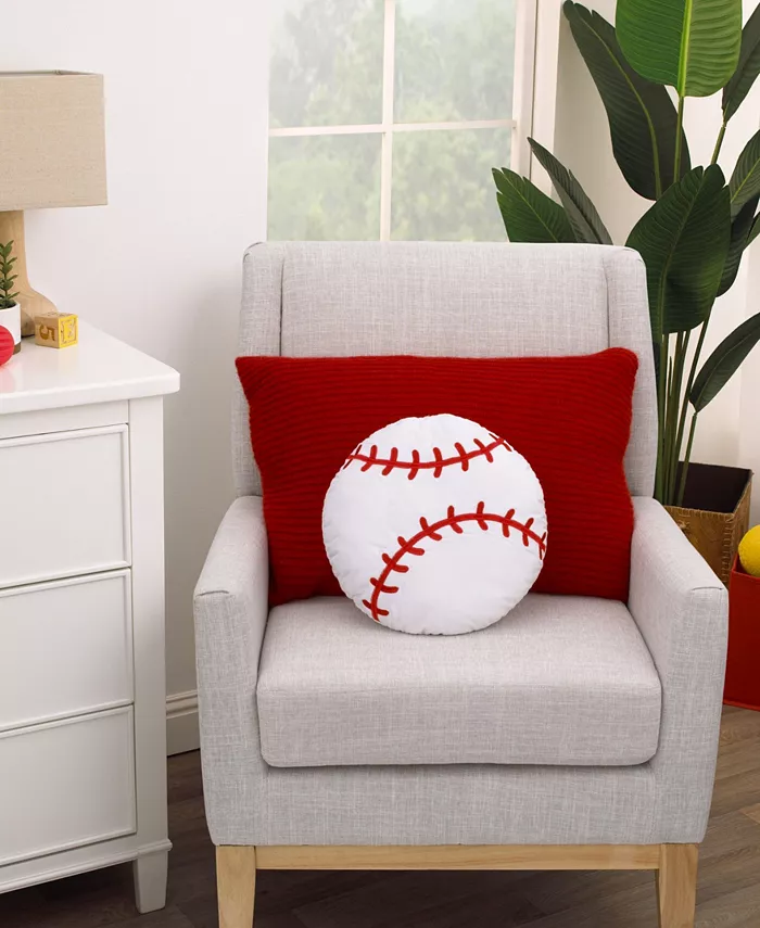 Macys Toddler Boys Sports Decorative Pillow Baseball with Embroidery