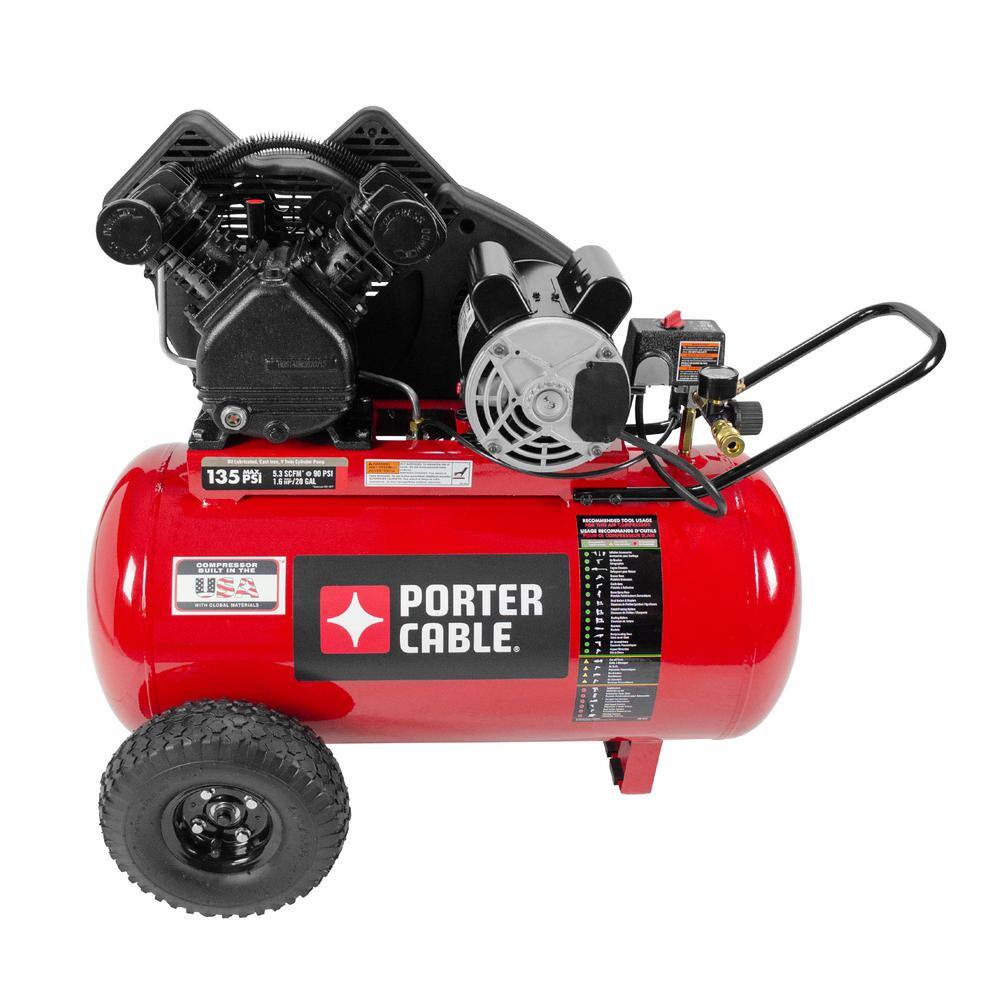 Porter-Cable 20 Gal. Horizontal Portable Air Compressor PXCMPC1682066