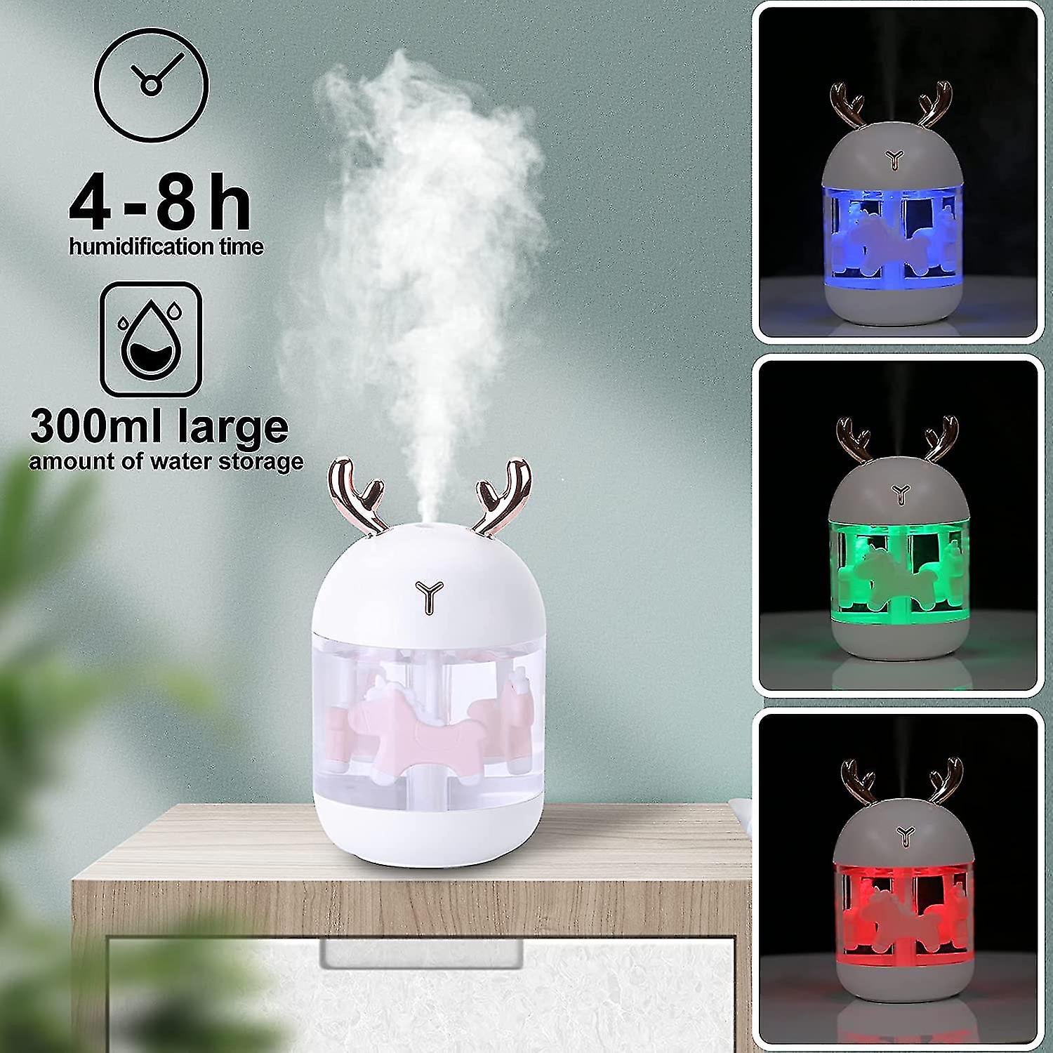 Mini Air Humidifier，portable Home Air Humidifier，usb Desktop Humidifier Waterless Auto Shut-off(white)
