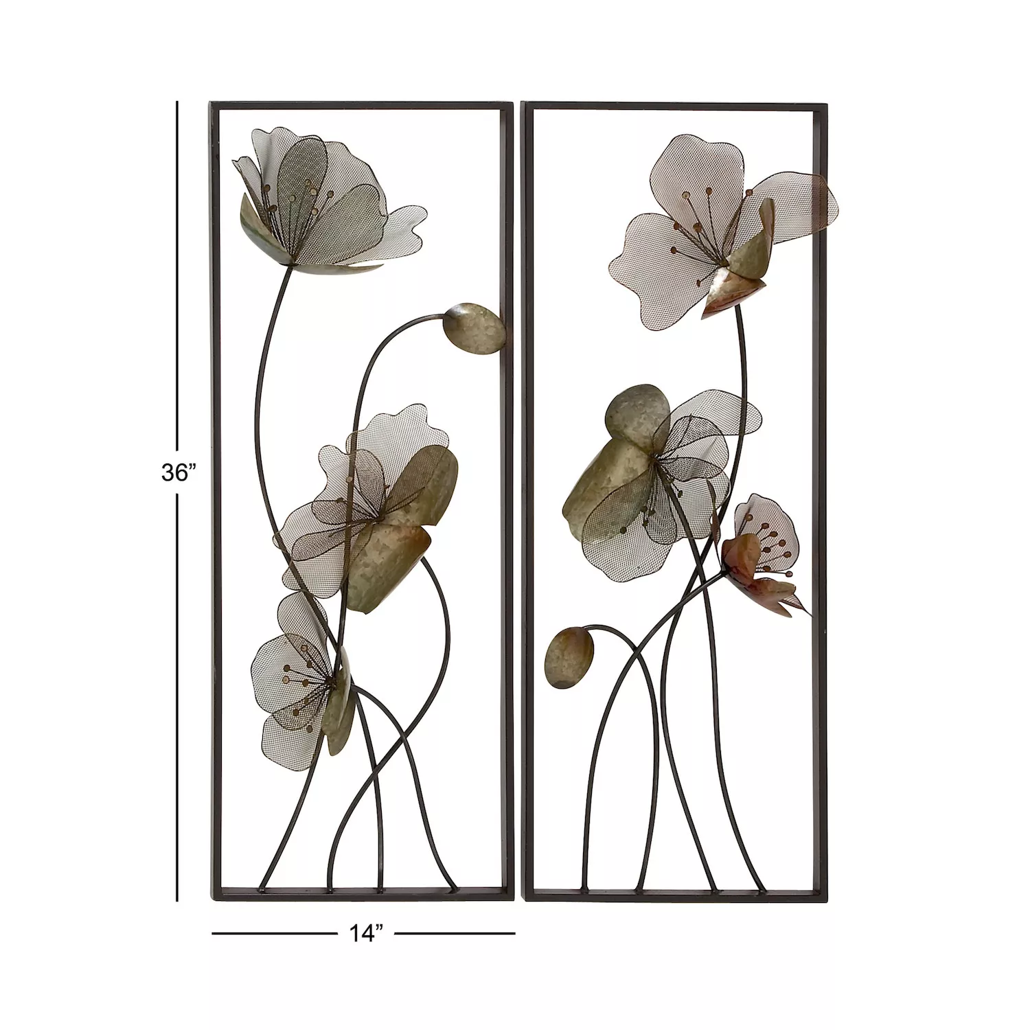 Stella and Eve Delicate Flower Wall Decor 2-piece Set