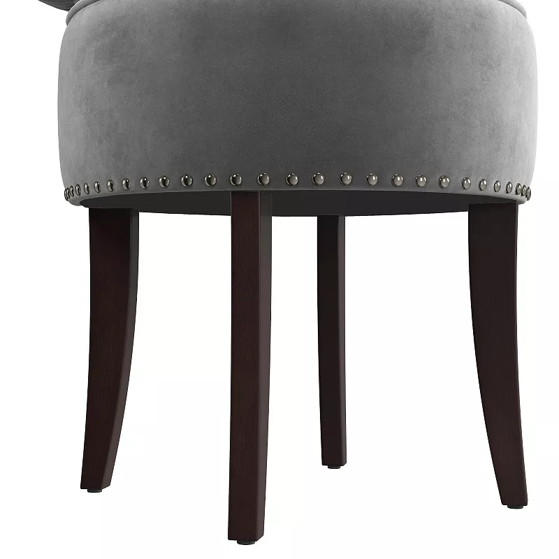 Hillsdale Furniture Lena Wood and Upholstered Vanity Stool