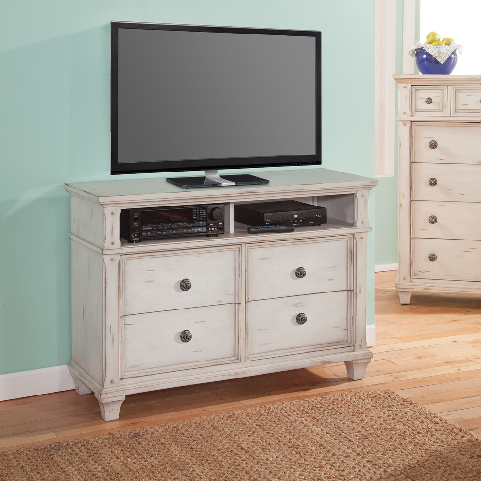 American Woodcrafters Sedona Media Chest  Cobblestone White 2410 232   Farmhouse   Entertainment Centers And Tv Stands   by American Woodcrafters  Houzz