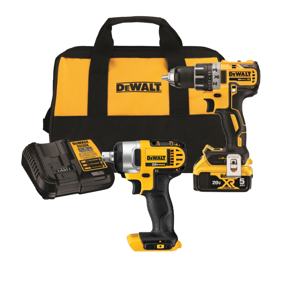 DEWALT 20V MAX 2pc Cordless Combo Kit Drill Driver Impact Wrench