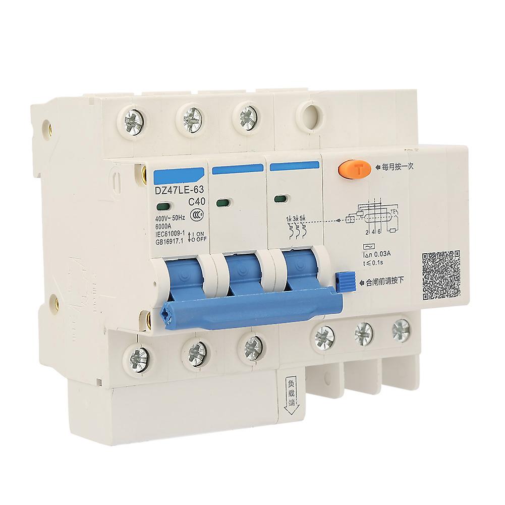 400v/40a Leakage Protection Switch Dz47le-63 C40 3p Current Circuit Breaker