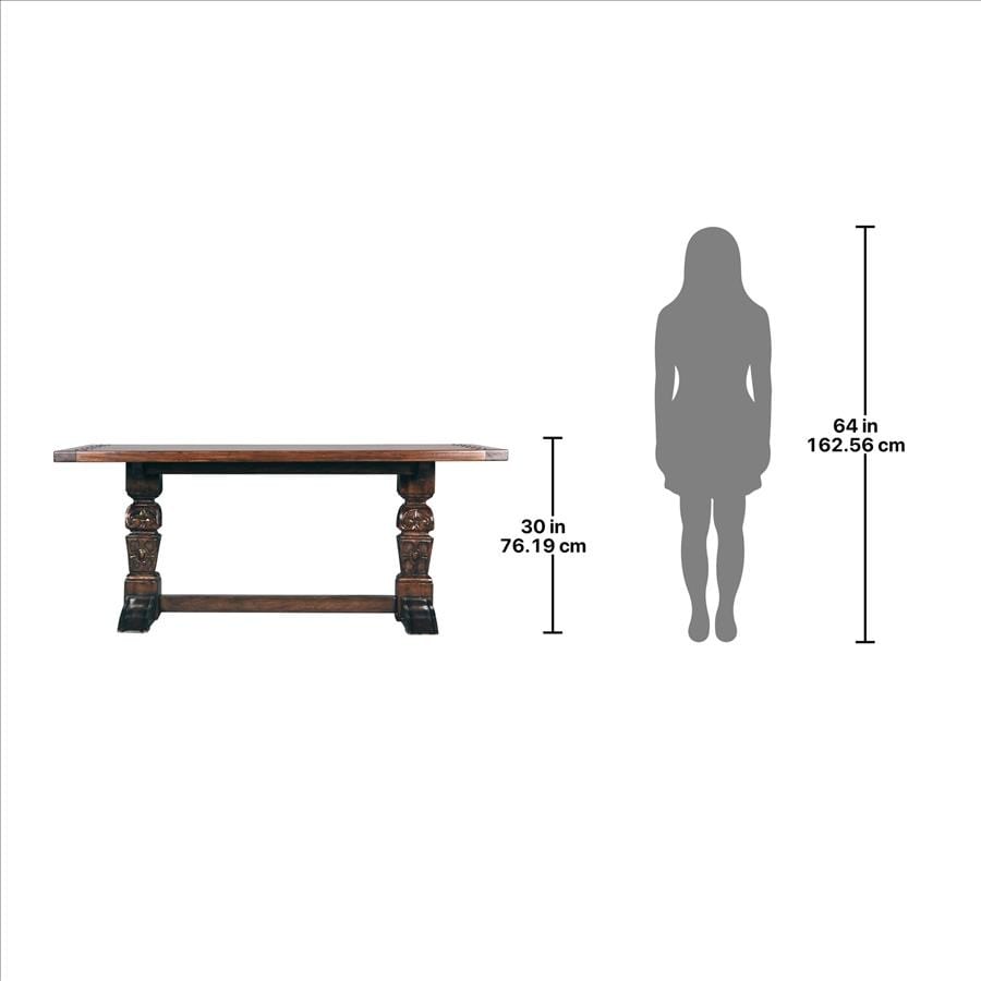 Design Toscano English Gothic Solid Wood Refectory High Table