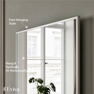 Eviva Sax 60 in. W x 30 in. H Framed Rectangular Bathroom Vanity Mirror in Brushed Chrome EVMR-60X30-MetalFrame