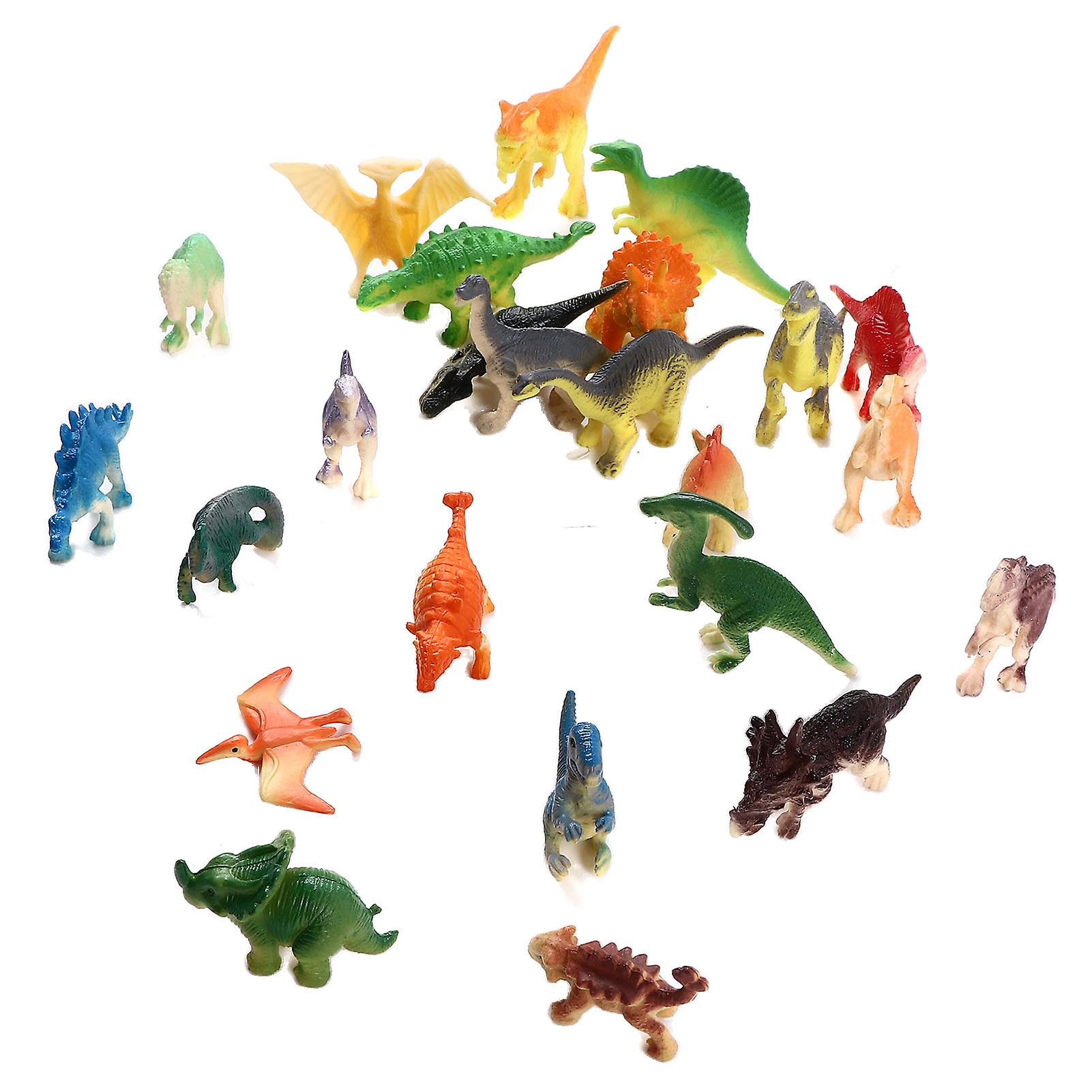 24 Pcs Dinosaur Figurines Real Details Plastic Interactive Play Set Of Dinosaur Toys For Toddlers Kids