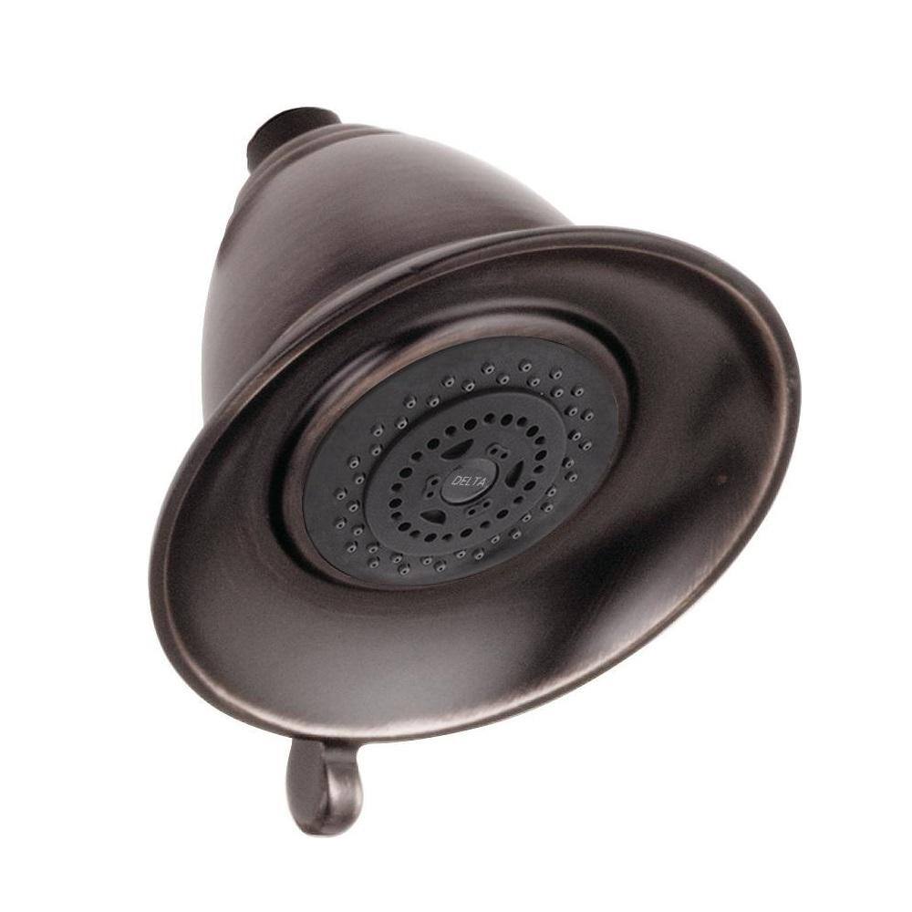 Delta Victorian 3-Spray Patterns 2.50 GPM 5.71 in. Wall Mount Fixed Shower Head in Venetian Bronze RP34355RB