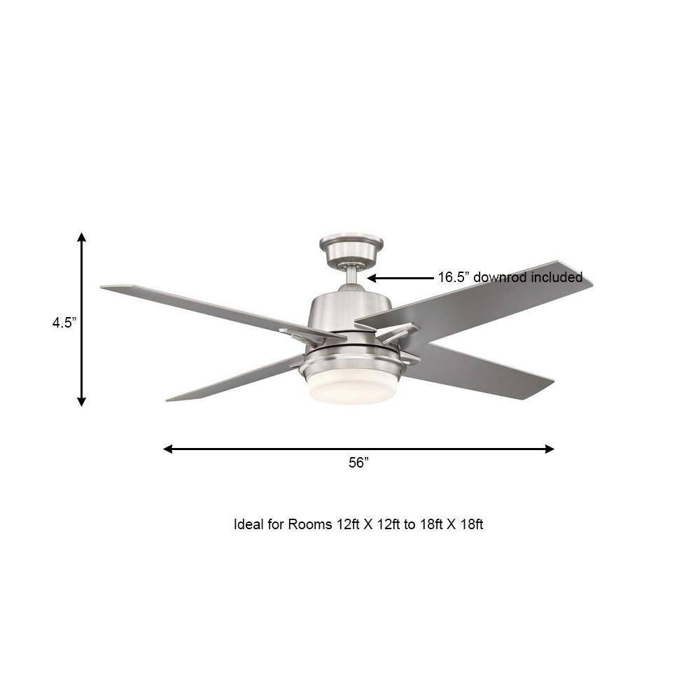 Home Decorators Collection 56 in. Montel LED Brushed Nickel Ceiling Fan With Light and Remote Control AM579-BN